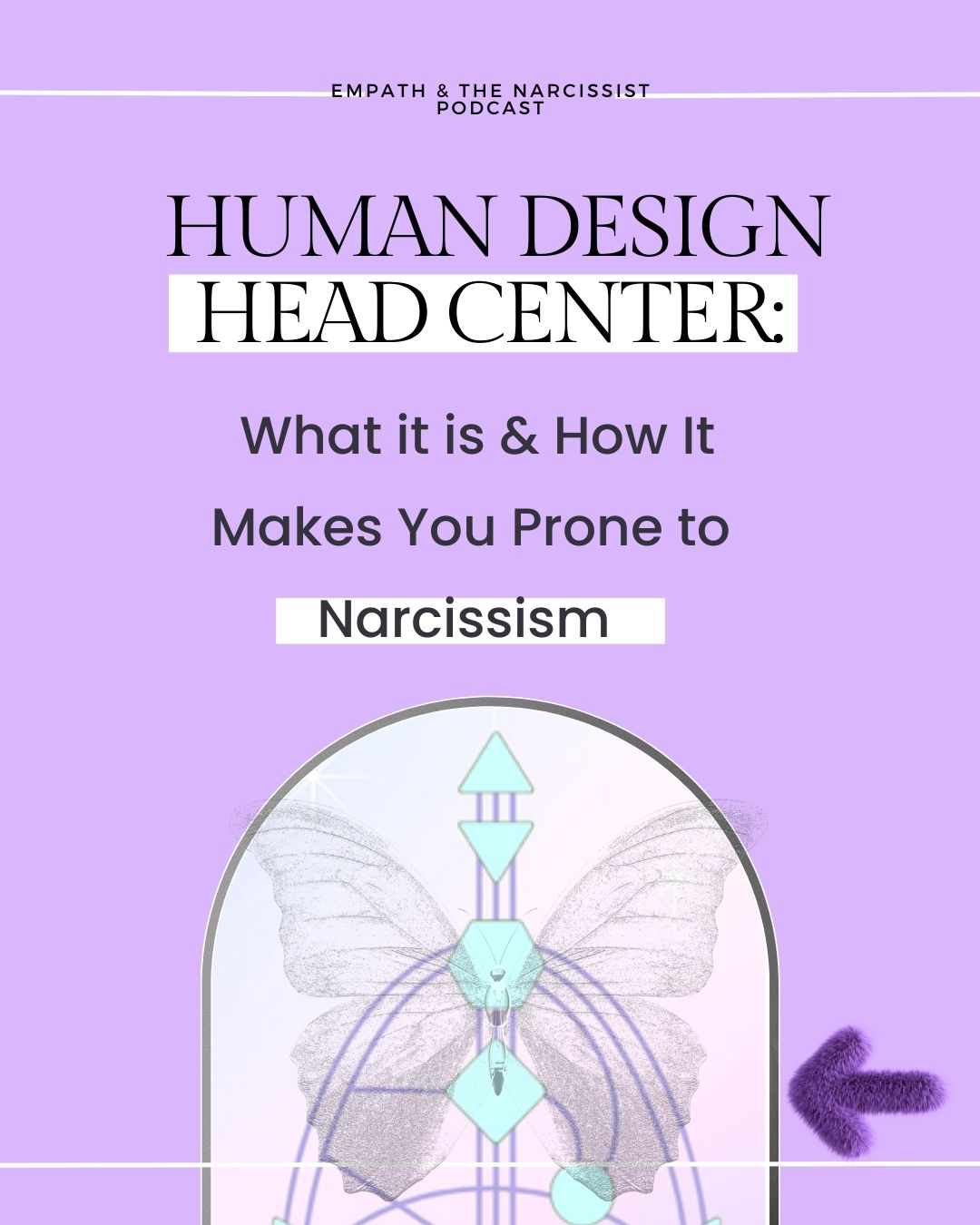 purple background black text Human Design Head Center What it is & How it makes you prone to narcissism